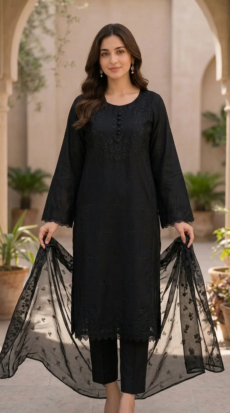 Zaavra Elegance Embroidered 3-Piece Suit