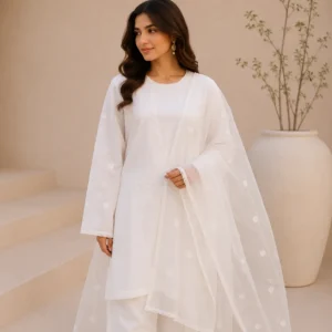 Zaavra Ivory Blossom 3-Piece Lawn