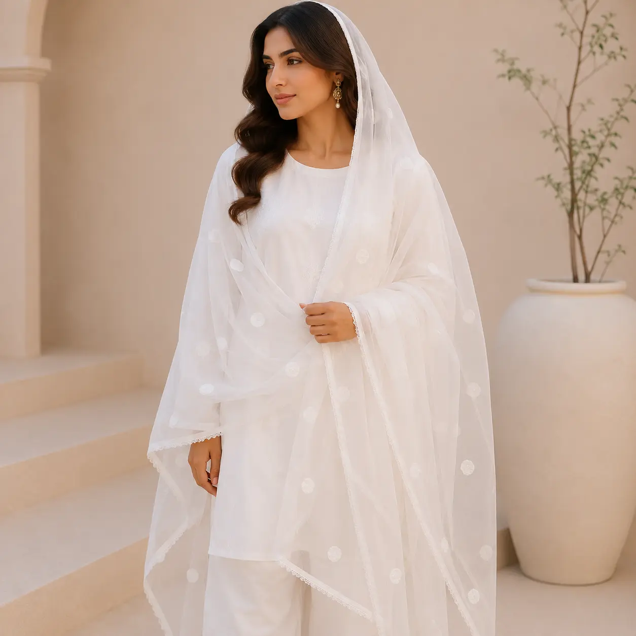 Zaavra Ivory Blossom 3-Piece Lawn - Image 2