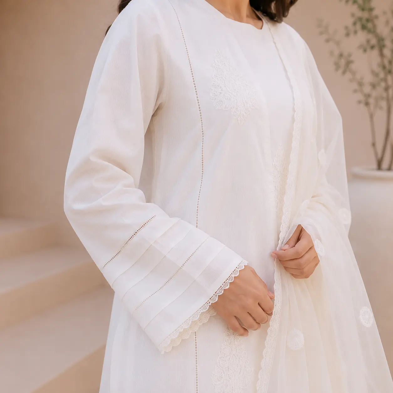 Zaavra Ivory Blossom 3-Piece Lawn - Image 3